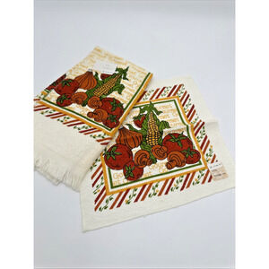 Vintage 80’s Mushrooms Autumn Harvest Dish Rag And Dish Towel
